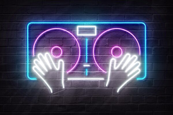 DJ Turntables Neon Sign